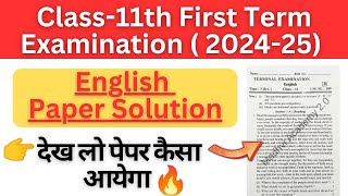 class 11 english first term exam paper 202425Madhvi Academy 20 [upl. by Notac]