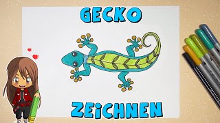 Gecko einfach malen für Kinder  ab 8 Jahren  Malen mit Evi  deutsch [upl. by Ennyroc]