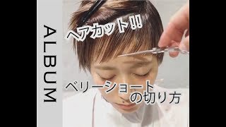 《ショートヘア》 ～ベリーショートの切り方～ 素早く綺麗にカットします！【ヘアカット】〖ALBUM〗 [upl. by Yenolem]