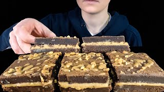 ASMR Chocolate Peanut Butter Fudge Brownies Mukbang Eating Sounds  No Talking [upl. by Akenor557]