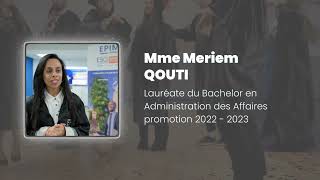 Témoignage de Mme Meriem QOUTI du Bachelor en Administration des Affaires [upl. by Enal]