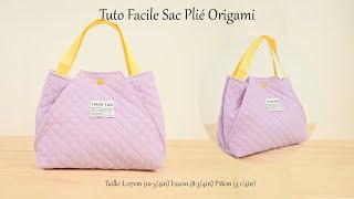 Comment Coudre un Sac Plié Origami en Tissu Matelassé  Tuto  Patron PDF  Couture Facile Mimi [upl. by Trotter607]