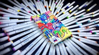 100 MARKER CHALLENGE in smallest sketchbook giveaway [upl. by Jake718]