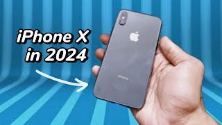 iPhone X in 2024  iPhone x Refurbished Unboxing  iPhone x Second hand phone review [upl. by Haskel732]