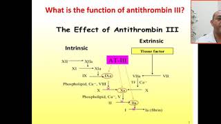 What is the function of antithrombin III Inhibit thrombin factors IX Xa XIa XIIa  intrinsic f [upl. by Meryl237]