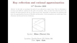 Ray Reflection and Rational Approximation [upl. by Giule]