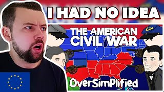 European Reacts The American Civil War  OverSimplified Part 1 [upl. by Madeline375]