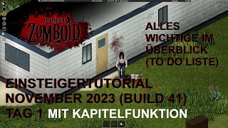 Guide  Ratgeber für Anfänger und Neueinsteiger Project Zomboid 2023  Der erste Tag Tutorial [upl. by Neltiac]