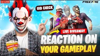 LIVE GIVEAWAY 💰UID CHECK ✅ REACTION ON GAMEPLAY 😱 deadsoullive [upl. by Brad]