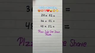 Quick calculation🤩💥🧠❤👌 maths multiplication mathstricks mathproblem shorts ytshorts foryou [upl. by Maudie]