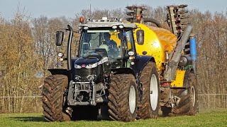 Injecting Slurry  Massey Ferguson 7719  Veenhuis  W Ploeg  2021 [upl. by Yajet873]