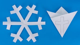 How to make snowflakes out of paper  Cutting snowflakes out of paper very fast [upl. by Lewanna]