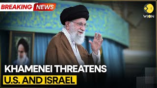 IranIsrael War Irans Supreme Leader Khamenei Threatens Us Israel  Breaking News  WION [upl. by Airdnna]