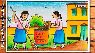 swachh Bharat mission drawing Nirmal Vidyalaya painting [upl. by Nylicaj337]