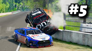 NASCAR Racing Crashes 5  BeamNG Drive [upl. by Dacy]