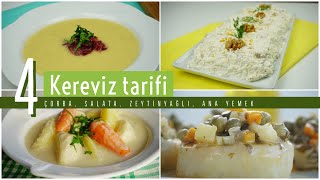 Tam zamanı  Çorba salata zeytinyağlı ve ana yemek Kerevizden 4 farklı tarif  Figen Ararat [upl. by Anirol]