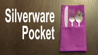 Napkin Silverware Pocket Tutorial  Basic Pocket [upl. by Waxler]