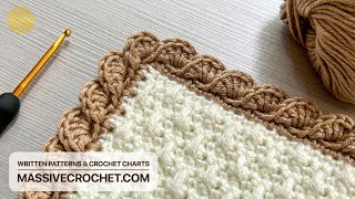 The Most WONDERFUL amp EASY Crochet Border for Beginners 👌 ✅ CUTE Crochet Edging for Baby Blanket [upl. by Yelkrab]