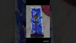 Book mark serie 2 bookmarkart yt shorts lampwatercolor painting ideas viral night scenery [upl. by Kolnick]