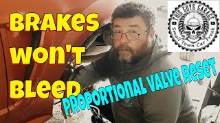 brakes wont bleed proportional valve reset this guys garage [upl. by Eradis]