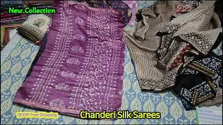 Chanderi Silk Sarees New collection।।Free Shipping।। Todays collection।। Prashant Sarees [upl. by Odella]