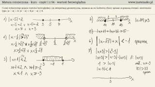 Matura rozszerzona  kurs  wartość bezwzględna  interpretacja geometryczna [upl. by Alekin582]