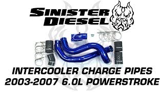 Sinister Diesel Intercooler Charge Pipes and Intake Elbow for 20032007 60L Powerstroke Trucks [upl. by Dunn946]