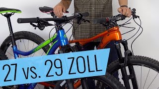 27 vs 29 Zoll  Mountainbike Laufradgrößen im Vergleich  Fahrradorg [upl. by Graeme]