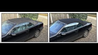 Mercedes CLK Convertible Soft Top Roof Clean Restore amp Waterproof [upl. by Elletsyrk586]