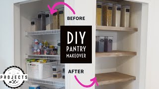 WOODEN DIY PANTRY SHELF  GOODBYE WIRED NIGHTMARE [upl. by Assedo]