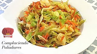 COMO HACER REPOLLO FRITO receta saludable  fry Cabbage  COMPLACIENDO PALADARES [upl. by Kowatch35]