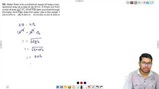 Fluid Mechanics level1 que55 [upl. by Gettings]