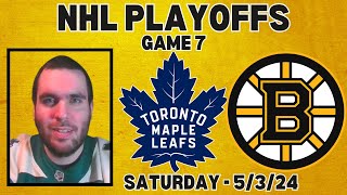 NHL Stanley Cup Playoffs Maple Leafs Vs Bruins Game 7 Prediction amp Analysis nhlplayoffs [upl. by Eigram751]