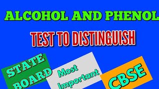 DISTINCTION BETWEEN ALCOHOL AND PHENOL [upl. by Wilmott]