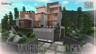 Bloxburg  Modern Hillside House 150k  Speed Build [upl. by Asaret]