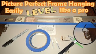 Hang picture frames LEVEL like a pro Big or small keyholes sawtooth or hooks  all are easy [upl. by Yenahs]