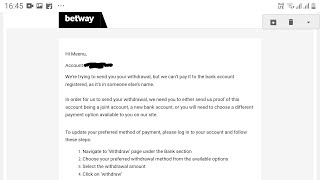 Betway Withdrawal Problem  Bank Account Is Someone elses Name  Problem Fixed 100 [upl. by Close795]