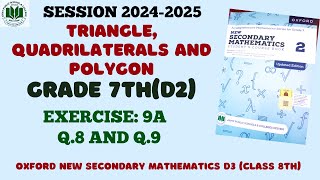 Ex 9A Q 8 and Q 9 All Parts  Triangle Quadrilateral and Polygon  Class 7 math d2 [upl. by Procora]