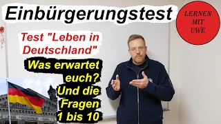 Test „Leben in Deutschland“ Prüfungstraining – 001 – Einführung und die Fragen 1 bis 10 [upl. by Ahseyn901]