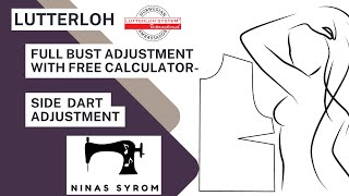 Free FBA calculator for the Lutterloh system Dart to the side Full bust adjustment in 5 minutes [upl. by Addiel]