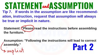 8 Tips to remember Statement and Assumption  Part 2 [upl. by Anirdna]