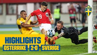 Highlights Österrike  Sverige 20  EMkval  Tung förlust [upl. by Llennod]