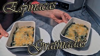 Receta de Espinacas Gratinadas con Queso [upl. by Elyrrad935]