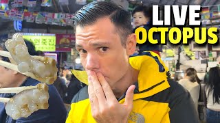 First Time Eating LIVE OCTOPUS In South Korea 🇰🇷 [upl. by Nelyag]