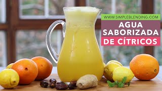 AGUA SABORIZADA DE CÍTRICOS  Agua saludable con jengibre  Agua de cítricos sin azúcar añadido [upl. by Nosyarg]