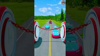 Wesome Cars and Intense Challenges Giant Bollards Cola and the Long Chain Trap in BeamNGdrivequot [upl. by Howlond]