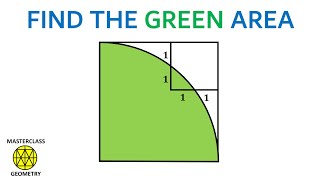 area quarter circle  square within quarter circle  geometry problems  Masterclass Geometry [upl. by Eimma]