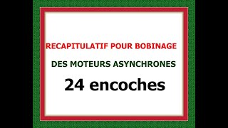 Comment faire un schéma de bobinage RÉCAPITULATIF POUR BOBINAGE24 encoches [upl. by Nytsirhc]