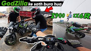 ZX6R vs Z900  GODZILLA KE SATH BURA HUA 😭 [upl. by Sayette148]