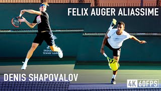 Denis Shapovalov amp Felix Auger Aliassime  Court Level Practice 4k 60fps [upl. by Gervais891]